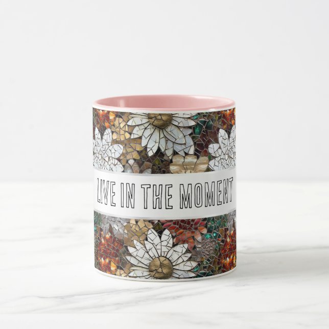 Glam Champagne Gold Red White Blume Tasse (Zentrum)