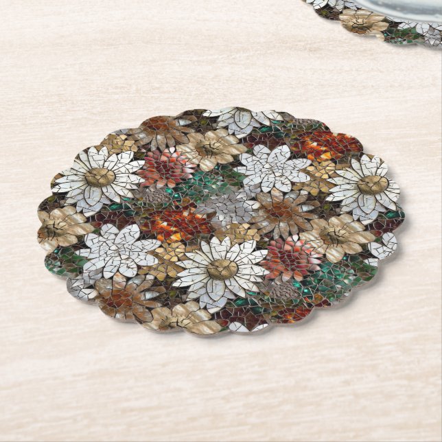 Glam Champagne Gold Red White Blume Untersetzer (angewinkelt)