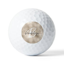 Glam Champagne Gold Script Monogram