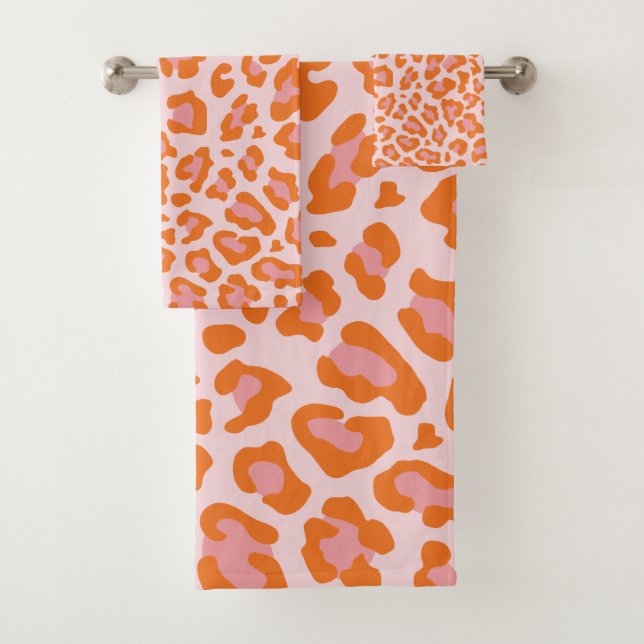 Glam Cheetah Imprimer Motif en orange et rose (En situation)