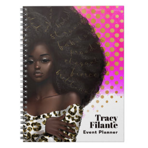 Glam Chic Afro Boss Notizbuch Notizblock