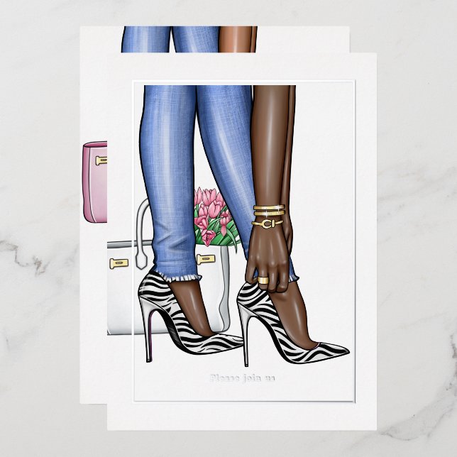 Glam Chic Fashion Show Foil Invitation (Recto/Verso)
