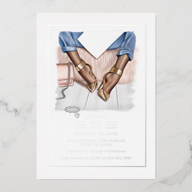 Glam Chic Fashion Show Foil Invitation (Recto)