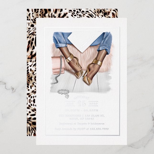 Glam Chic Fashion Show Foil Invitation (Recto/Verso)