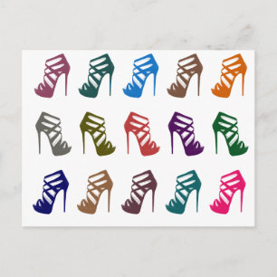 Glam Chic High Heels Custom Post Card Postkarte