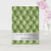 Glam Chic Sage Green Imitats Velvet Silver Geburts