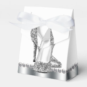 Glam Chic Silber Glitter High Heel Schuh Geschenkschachtel