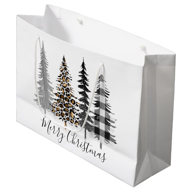 Glam Christmas Große Geschenktüte (Vorderseite Schrägansicht)