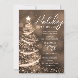 GLAM Christmas Holiday Open House Party Gold Einladung
