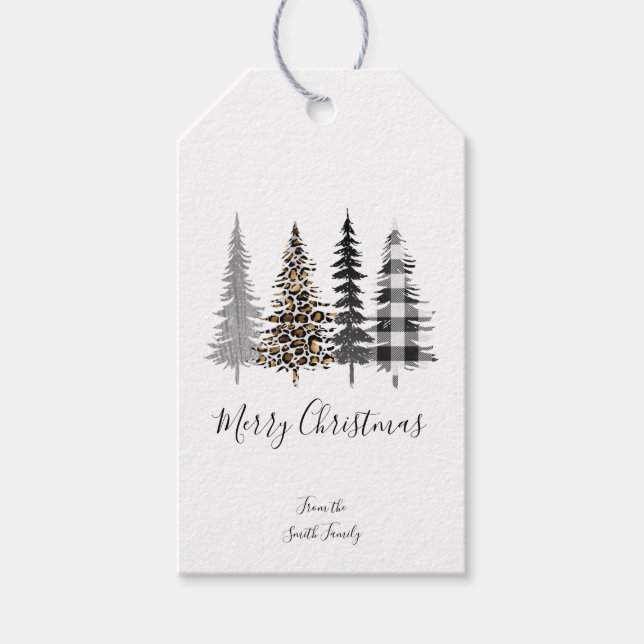 Glam Christmas Trees Geschenkanhänger (Vorderseite)