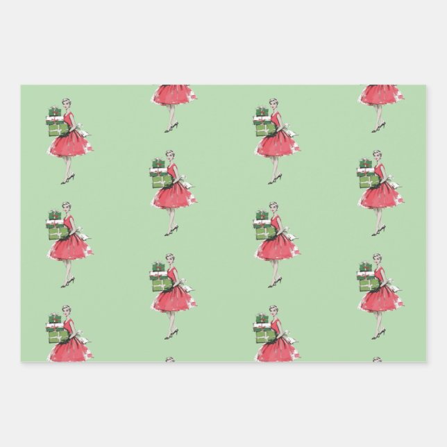 Glam Christmas Wrapping Paper Geschenkpapier Set (Vorderseite)