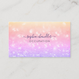 Glam Classy Glitzer Colorful, Script Name Visitenkarte