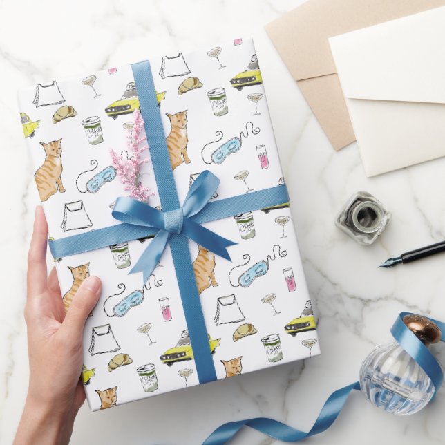 Glam Cocktail Party Whimsical Retro Geschenkpapier (Schenken)