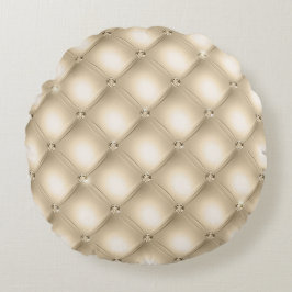 Glam Cream Champagne Diamond Glitz Wedding Rundes Kissen