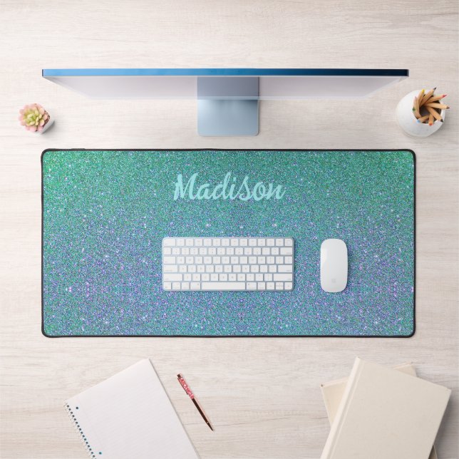 Glam de Parties scintillant bleu Turquoise moderne (Bureau 1)