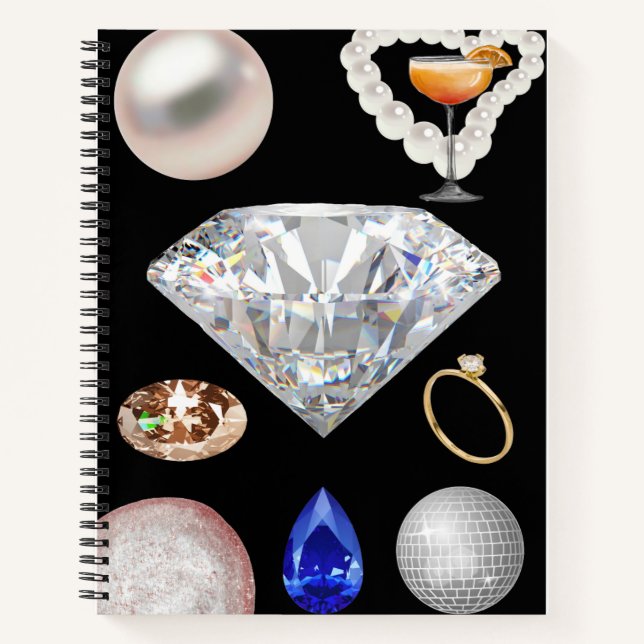 💍 Glam Diamond & Gems ✨ Notizbuch (Vorderseite)