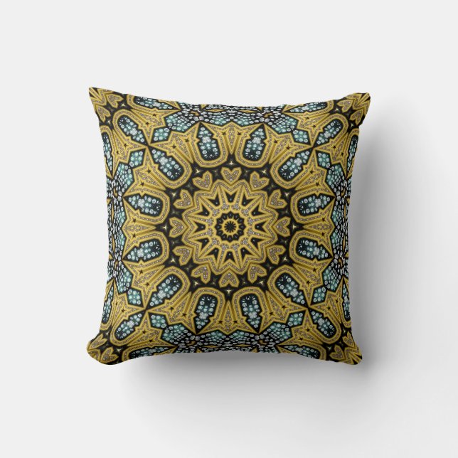 Glam Diamond Gold Liebe Mandala Cushion Kissen (Vorderseite)