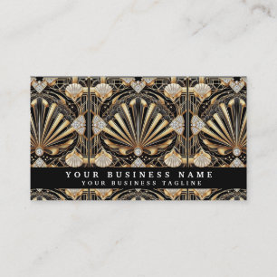 Glam Diamond Schwarz & Gold Art Deco Visitenkarten Visitenkarte