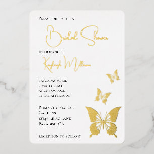 Glam Diamonds Butterflies Brautparty Folieneinladung
