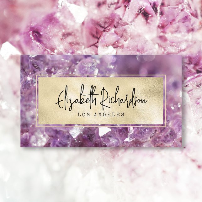 Glam Elegant Luxury Boho Amethyst Crystal Visitenkarte (Von Creator hochgeladen)