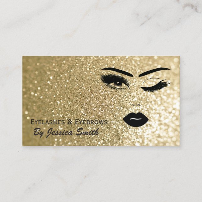 Glam elegantes goldenes Mädchen-Gesicht Visitenkarte (Vorderseite)