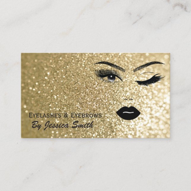 Glam elegantes goldenes Mädchen-Gesicht Visitenkarte (Vorderseite)