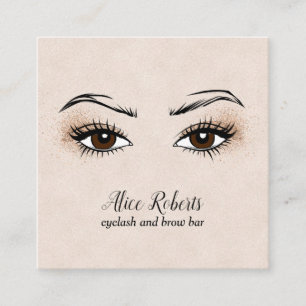 Glam Eyelash-Erweiterung Brow-Bar kalligraphie Quadratische Visitenkarte