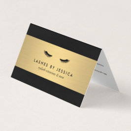 Glam Eyelashes Black and Gold Aftercare Visitenkarten