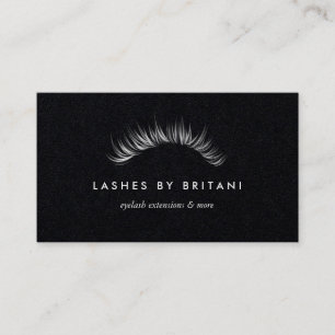 Glam Eyelashes Carte de visite texte blanc