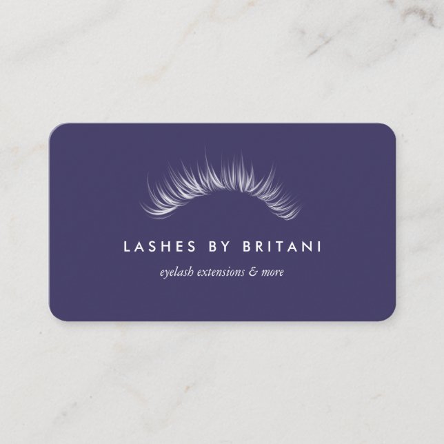 Glam Eyelashes Carte de visite texte blanc (Devant)