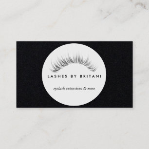 Glam Eyelashes Carte de visite texte blanc
