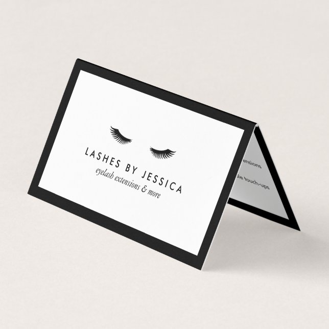 Glam Eyelashes Classic Lash Salon Aftercare Visitenkarten (Vorderseite)