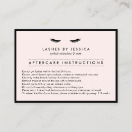 Glam Eyelashes Classic Lash Salon Pink Aftercare Visitenkarte