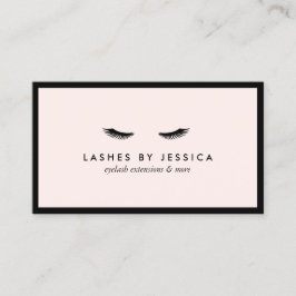 Glam Eyelashes Klassisches Schwarz und Rosa Visitenkarte