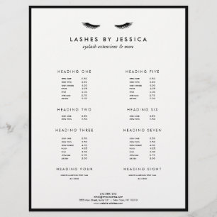 Glam Eyelashes Klassisches Schwarz und Weiß Flyer