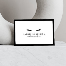 Glam Eyelashes Klassisches Schwarz und Weiß Visitenkarte