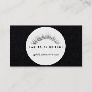 Glam Eyelashes weiße Text Business Card Visitenkarte
