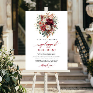Glam Fall Burgund Florales Unplugged-Zeremoniensch Poster