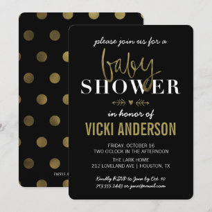 Glam Faux Gold Moderne Baby Shower Invitations