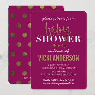 Glam Faux Gold Moderne Baby Shower Invitations