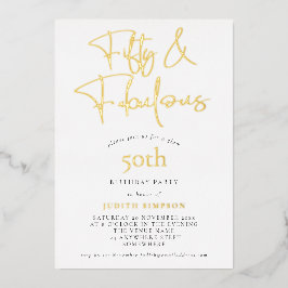 Glam FIfty Fabulous Script Real Folieneinladung