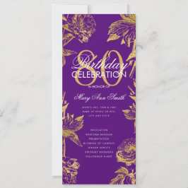 Glam Floral 80e Anniversaire Programme Gold Purple