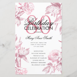Glam Floral 80e anniversaire Programme Rose Gold M