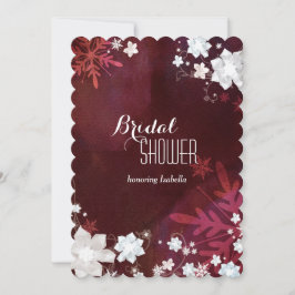 Glam Floral Merlot Winter Brautparty Einladung