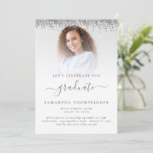 Glam Foto Silver Glitzer Abschluss 2024