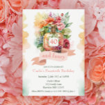 Glam Fourty und Extravaganten Fabulous Geburtstag Einladung<br><div class="desc">Ein fabelhaftes Aquarellparfüm und Blumendesign machen diesen vierzigsten Geburtstag zum Vergnügen und extravagant für sie!</div>