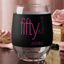 Glam Fuchsia Pink Name Fünfzig und Fantastisch Geb