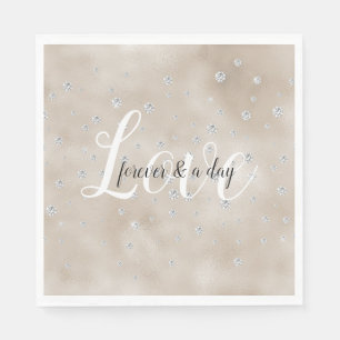 Glam funkelnde Diamanten Champagner-Blush-Glitz Serviette