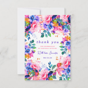 Glam Garden Aquarelle Florale Anniversaire Merci