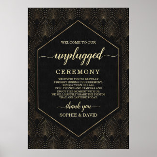 Glam Gatsby 20er Jahre Unplugged Hochzeitszeremoni Poster